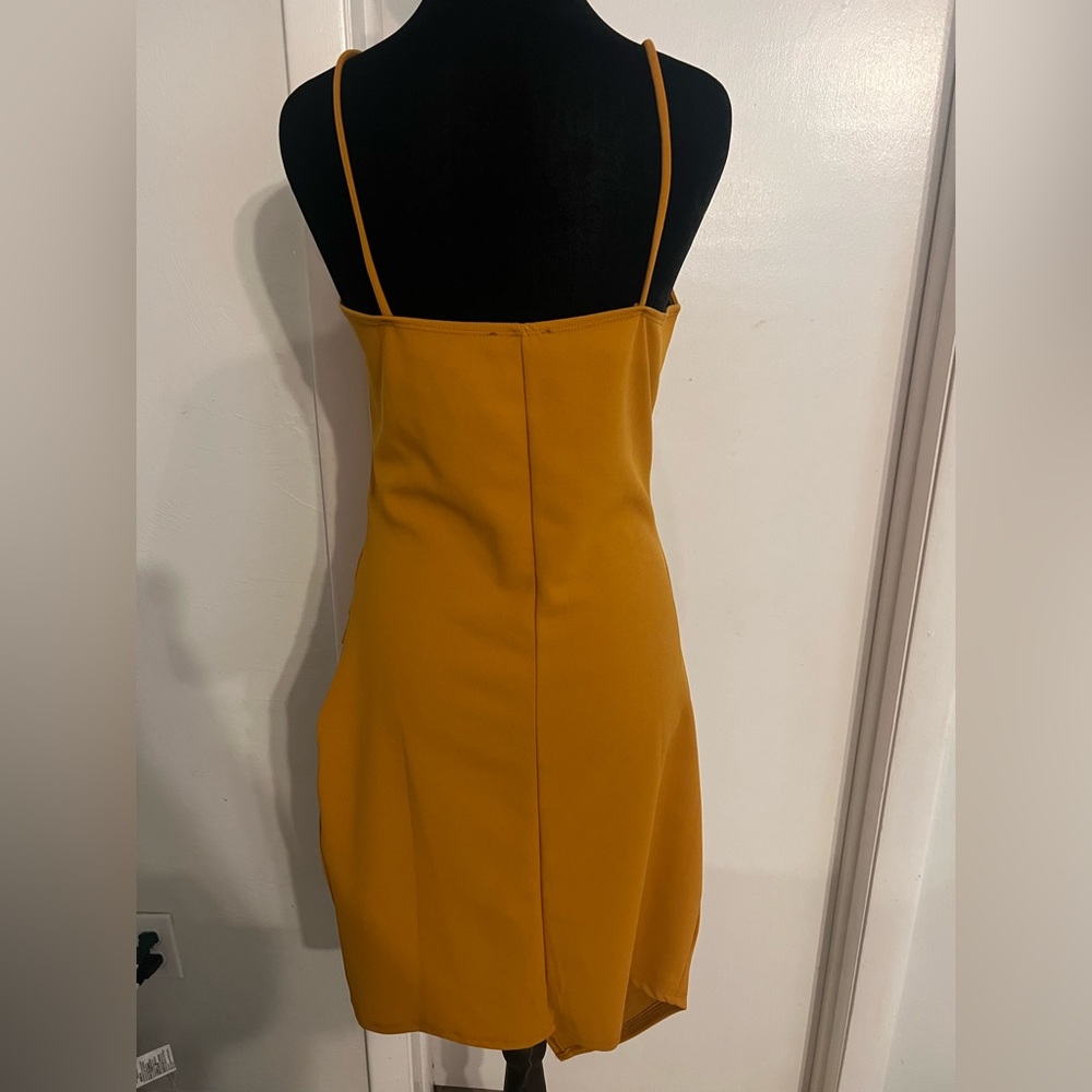 Mind Code Mustard Mini Dress - image 2